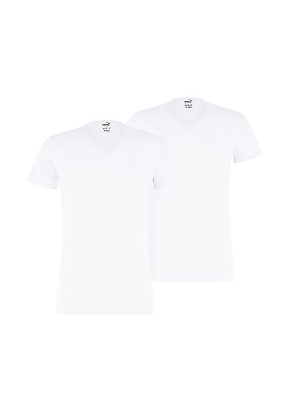 PUMA T-Shirt "PUMA BASIC 2P V-NECK TEE", (2er Pack), mit Markenlabel günstig online kaufen