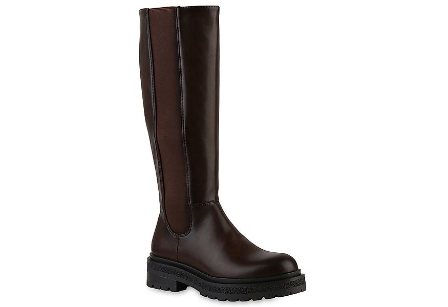 VAN HILL 841848 Stiefel Damen Klassische Stiefel Blockabsatz Profil-Sohle günstig online kaufen