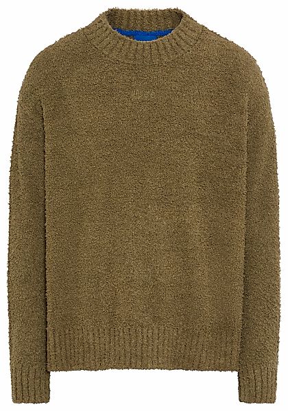 HUGO Blue Strickpullover "Sanou", Rundhalsausschnitt, relaxed fit, Bouclé-S günstig online kaufen