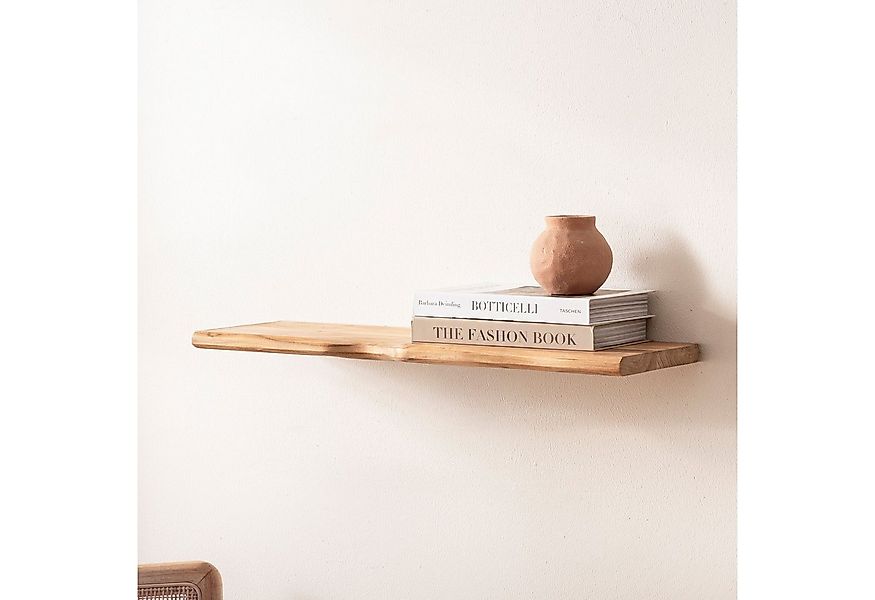 FINEBUY Wandregal FB74743 Wandregal Akazie Massivholz 60cm Hängeregal Baumk günstig online kaufen