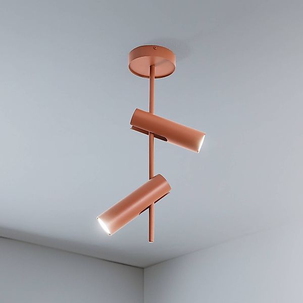 Deckenspot Leda 2, ziegelrot, 2-flammig, Höhe 55 cm günstig online kaufen
