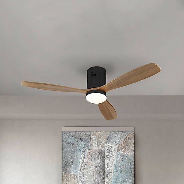 LED-Deckenventilator Siroco, DC, leise, braun, CCT, dimmbar günstig online kaufen