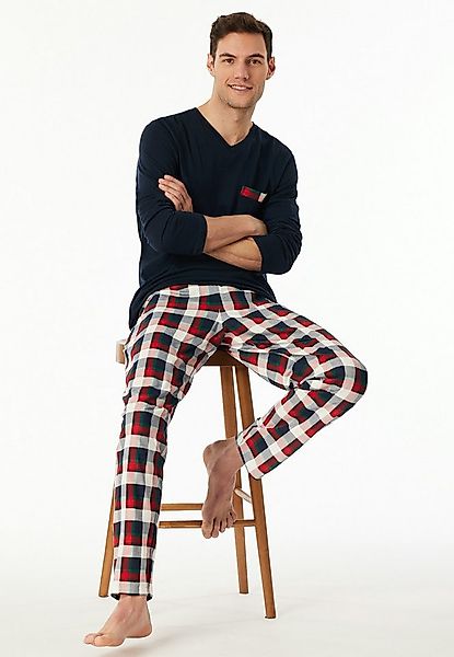 Schiesser Schlafanzug Family (2 tlg) V-Ausschnitt, Brusttasche, Langarm, Ho günstig online kaufen