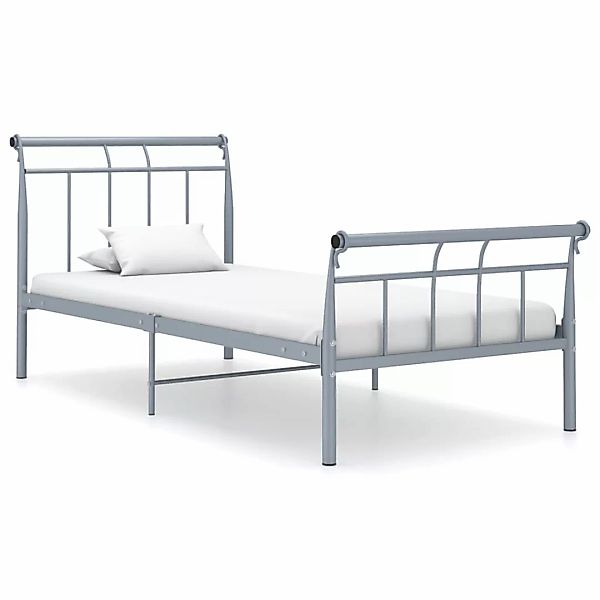 Bettgestell Grau Metall 90x200 Cm günstig online kaufen