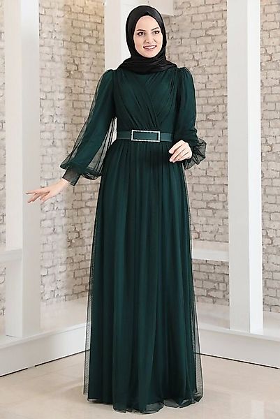 fashionshowcase Maxikleid Maxikleid Damen Kleid aus Tüll - Abiye Abaya - Mo günstig online kaufen