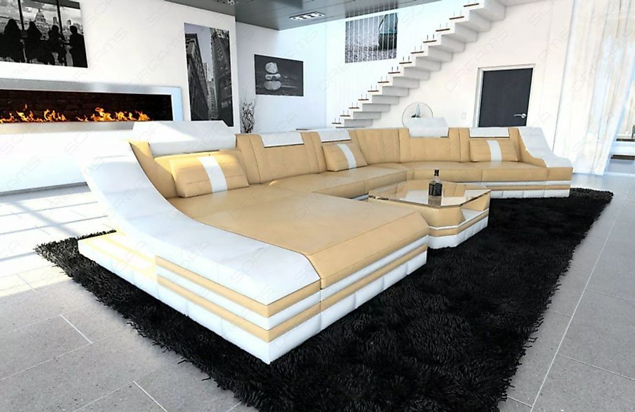 Sofa Dreams Ecksofa Ledersofa Turino Mini CL, Designersofa, Sofa mit LED Li günstig online kaufen