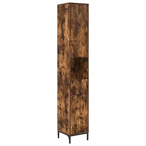 vidaXL Badezimmerschrank mit Tür Geräucherte Eiche 31,5 x 33 x 190 cm 88340 günstig online kaufen
