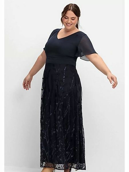 Sheego Abendkleid Große Größen mit Stickerei und Pailletten am Rock günstig online kaufen