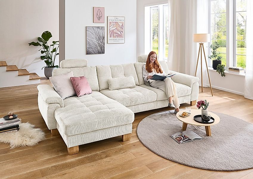 Die PlanBar Ecksofa "PP-LA19101 L-Form, Breite 316 cm" wahlweise mit Bettfu günstig online kaufen