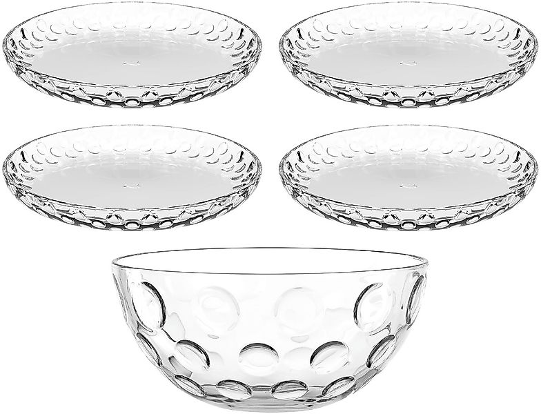 LEONARDO Schale »Schalen-/Teller-Set, 5er Set CUCINA OPTIC, 4x Ø 18 cm & 1x günstig online kaufen