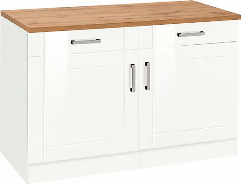 KOCHSTATION Unterschrank "KS-Tinnum", 120 cm breit, Metallgriffe, MDF Front günstig online kaufen