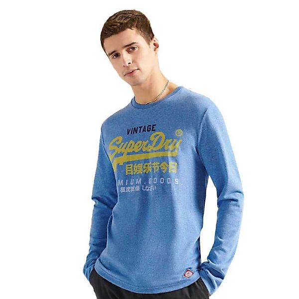 Superdry Vintage Logo Tri Langarm-t-shirt S Bright Blue Grit günstig online kaufen