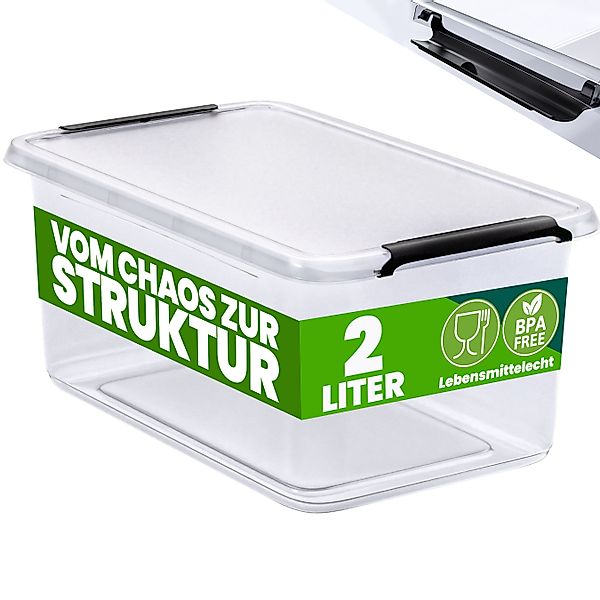 Aufbewahrungsbox Transparent 10er-Set 20x15x12cm 2L stapelbar günstig online kaufen