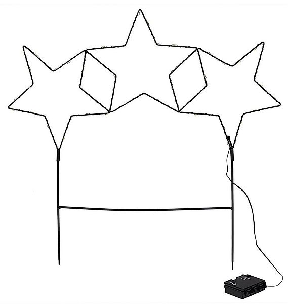 Meinposten Gartenstecker Stern LED Weihnachtsbeleuchtung Batterie Timer war günstig online kaufen