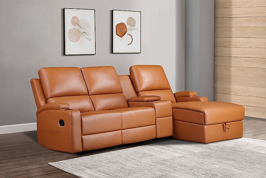 Home affaire Ecksofa "NAPORI Multimediasofa, 3er Kinosessel XXL, L-Form, 3 günstig online kaufen