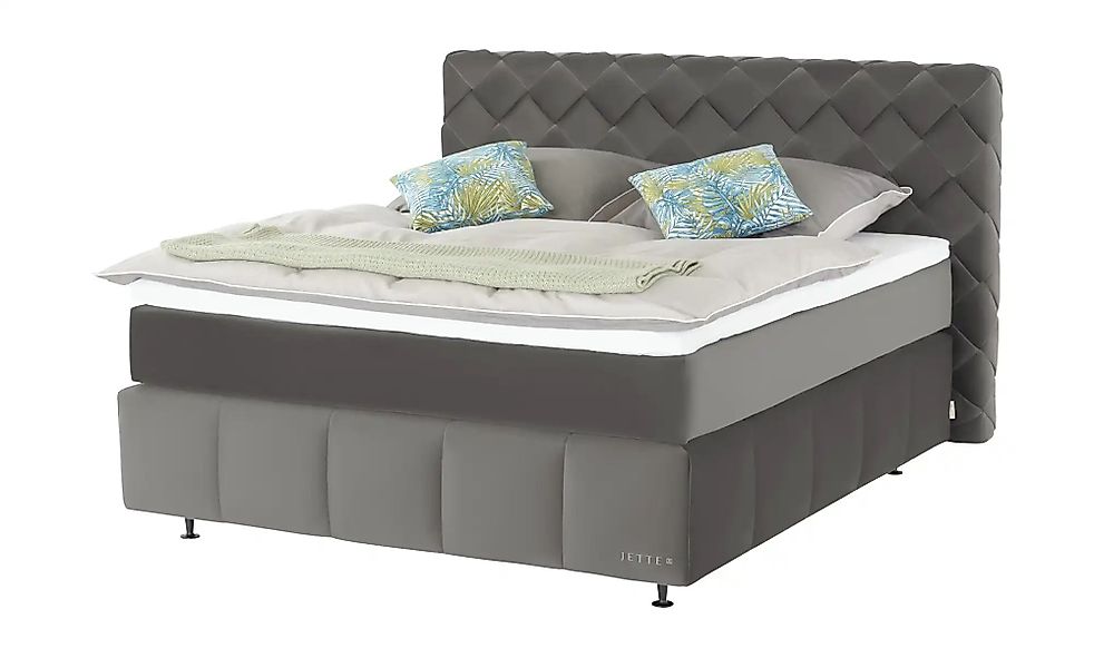 Jette Home Boxspringbett  Braid  ¦ grau ¦ Maße (cm): B: 182 H: 123 Betten > günstig online kaufen