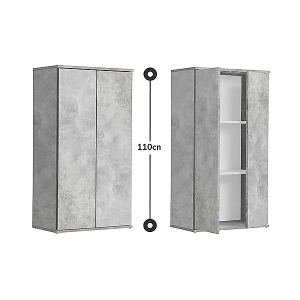 mokebo Mehrzweckschrank Der Schlanke (60x110 cm, mit 2 Einlegeböden) Aktens günstig online kaufen