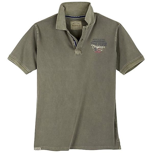 redfield Poloshirt Redfield Poloshirt XXL Vintage Brustprint oliv günstig online kaufen