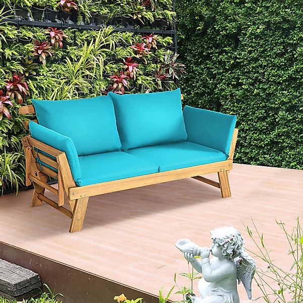 KOMFOTTEU Gartenbank 2-3 Sitzer Holzbank, mit günstig online kaufen