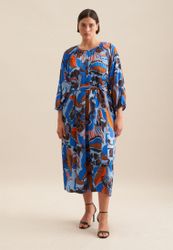 seidensticker Sommerkleid "Schwarze Rose" 3/4-Arm Rundhals Floral günstig online kaufen