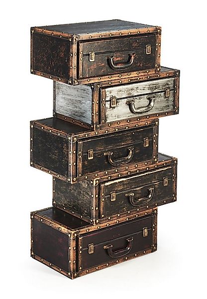 Kobolo Regal Kofferregal Kofferoptik braun 5 Fächer 60x31x102 günstig online kaufen