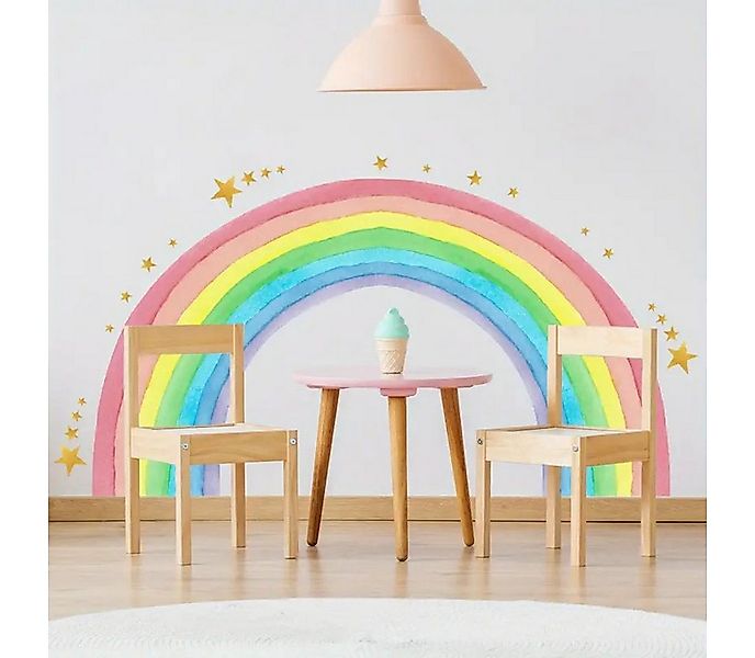 Montegoni Wandtattoo Wandtattoo XXL Regenbogen Sterne Kinderzimmer Aufklebe günstig online kaufen