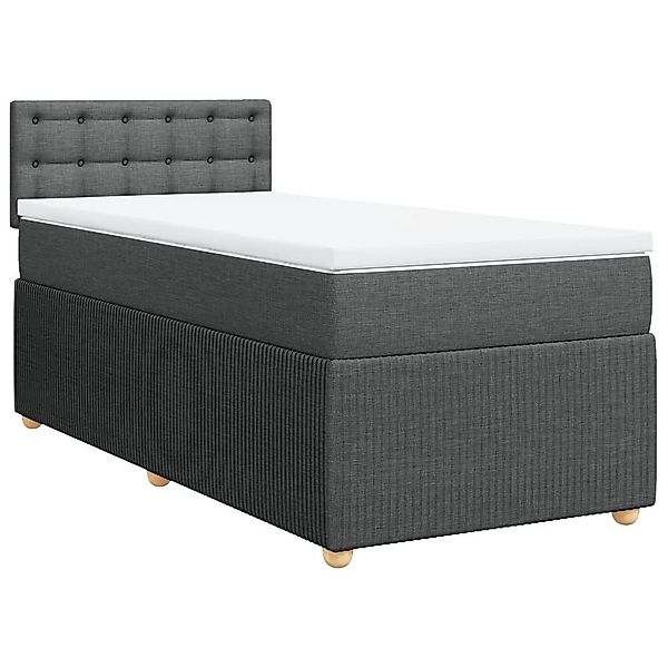 vidaXL Bett Boxspringbett mit Matratze Dunkelgrau günstig online kaufen