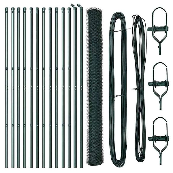 vidaXL Zaunpfosten Grün 25 x 1,5 m 13 mm Maschenweite Stahl 3352684 günstig online kaufen