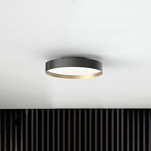 LOOM DESIGN LED-Deckenlampe Lucia schwarz/goldfarben Ø 35 cm günstig online kaufen