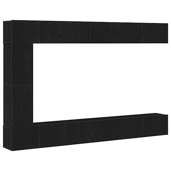 vidaXL TV-Schrank 7-teiliges TV-Schrank-Set wandmontiert Schwarz Eichenholz günstig online kaufen