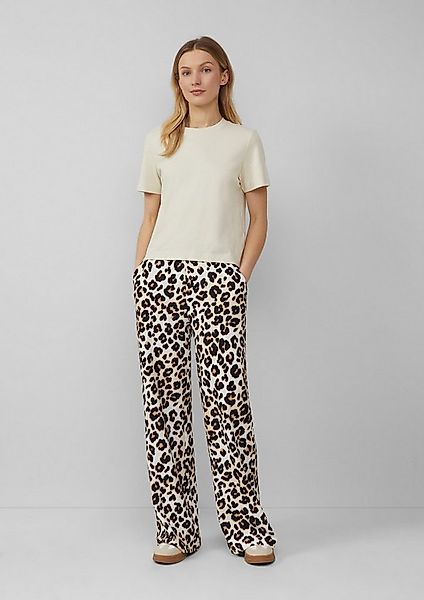 s.Oliver Chinos Hose Wide-Leg Hose mit Leo-Muster günstig online kaufen