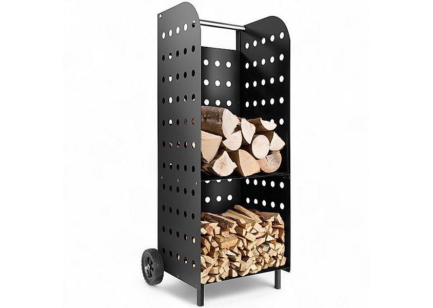 tectake Kaminholzregal Holzwagen, BxTxH:45,00x55,00x104,00 cm, aus Stahl günstig online kaufen