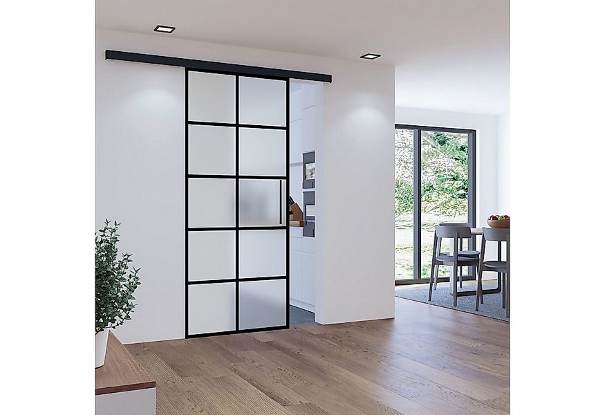 inova wohnen Glasschiebetür mit schwarzem 10 Felder Dekor, Größenauswahl (K günstig online kaufen