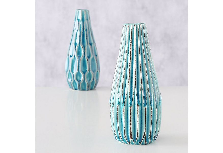 BOLTZE Tischvase Boltze, 2er-Set Vase Lenja, türkis blau günstig online kaufen