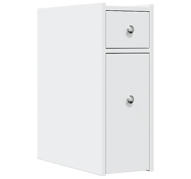 vidaXL Fächerschrank Badschrank Schmal mit Rollen Weiß Holzwerkstoff (1-St) günstig online kaufen