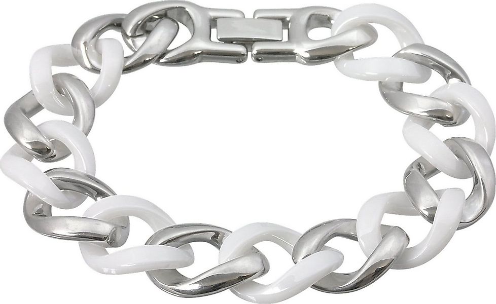 Amello Edelstahlarmband Amello Panzer Armband silber weiß (Armband), Armbän günstig online kaufen