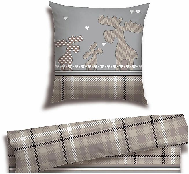 Schiesser Bettwäsche "Salous aus weichem Baumwollflanell mit Winterprint" 2 günstig online kaufen