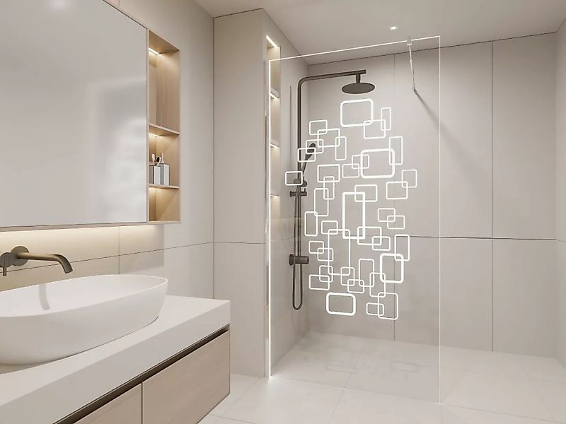 Duschtrennwand Seitenwand italienische Dusche mit LEDs - 120 x 200 cm - BEL günstig online kaufen