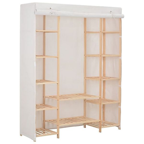 vidaXL Stoffschrank Kleiderschrank Weiß 135 x 40 x 170 cm Stoff (1-St) günstig online kaufen