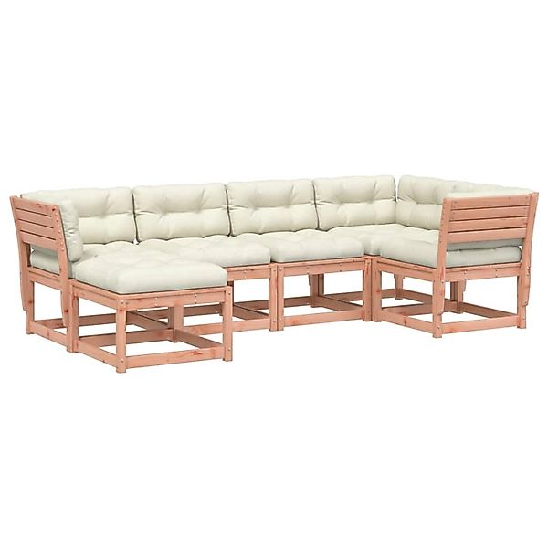vidaXL 6-Tlg Garten-Sofagarnitur mit Kissen Massivholz Douglasie 3217038 günstig online kaufen
