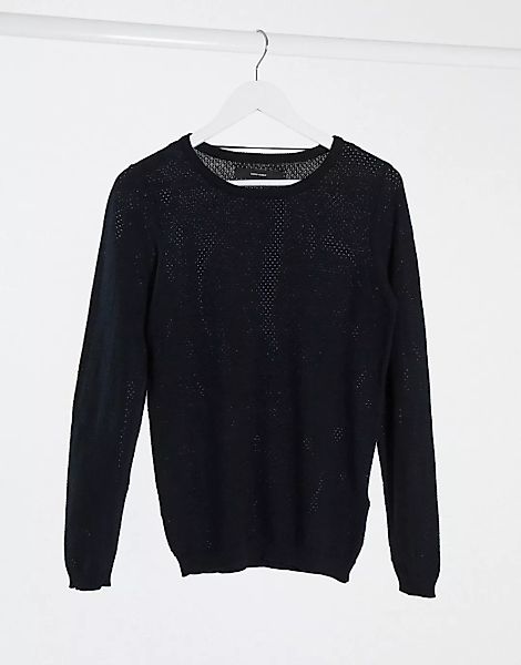 Vero Moda – Schwarzer Pullover mit Rundhalsausschnitt günstig online kaufen