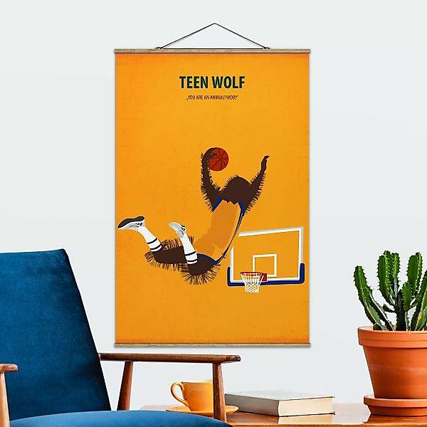 Stoffbild Portrait mit Posterleisten - Hochformat Filmposter Teen Wolf günstig online kaufen