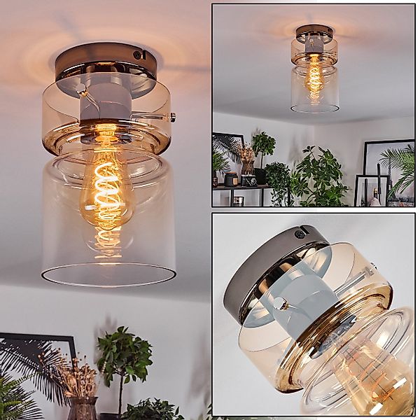 hofstein Deckenleuchte 1-flammige Deckenlampe aus Metall/Glas günstig online kaufen