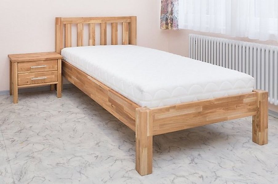 Vaja Möbel Bettgestell Massivholz Bett Ben 100 x 200 Eiche mit Nako (1-tlg) günstig online kaufen