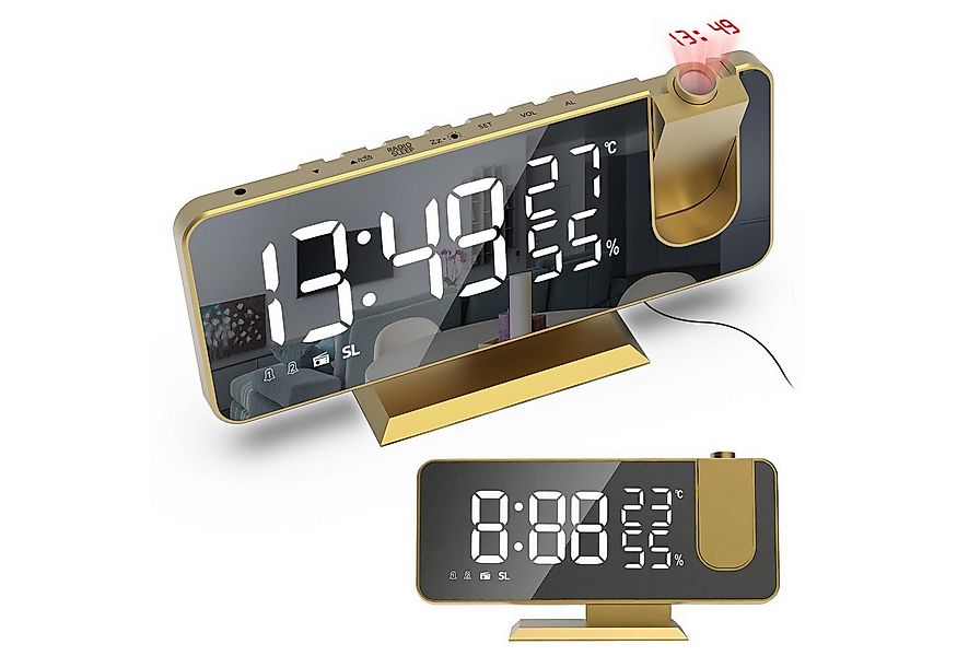 MODFU Projektionswecker Digital Wecker Radiowecker Digitalwecker Projektion günstig online kaufen
