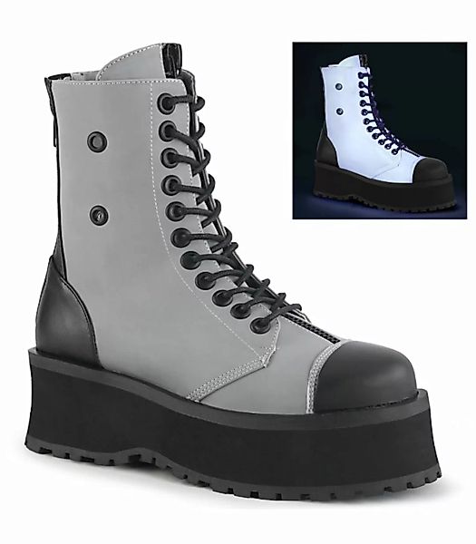 Plateau Ankle Boots GRAVEDIGGER-10 - Grau (Schuhgröße: EUR 45) günstig online kaufen