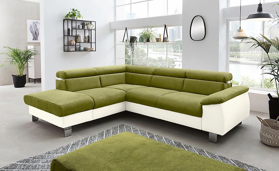 COTTA Ecksofa "Komaris L-Form, B: 249 cm" mit Kopfteilverstellung, optional günstig online kaufen