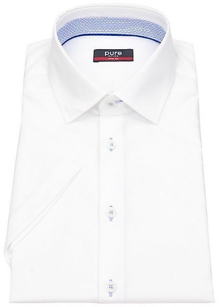 Pure Kurzarmhemd Slim Fit stark tailliert Kentkragen günstig online kaufen