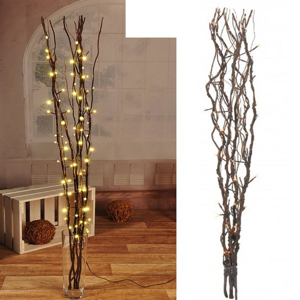 Mojawo Lichtervorhang Lichterzweige / Dekozweig braun günstig online kaufen