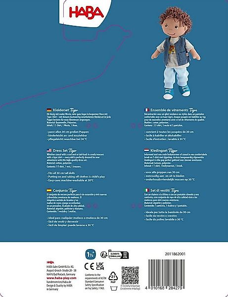 Haba Puppenkleidung Zubehör für Stoffpuppe Kleiderset Tiger 2011862001 günstig online kaufen